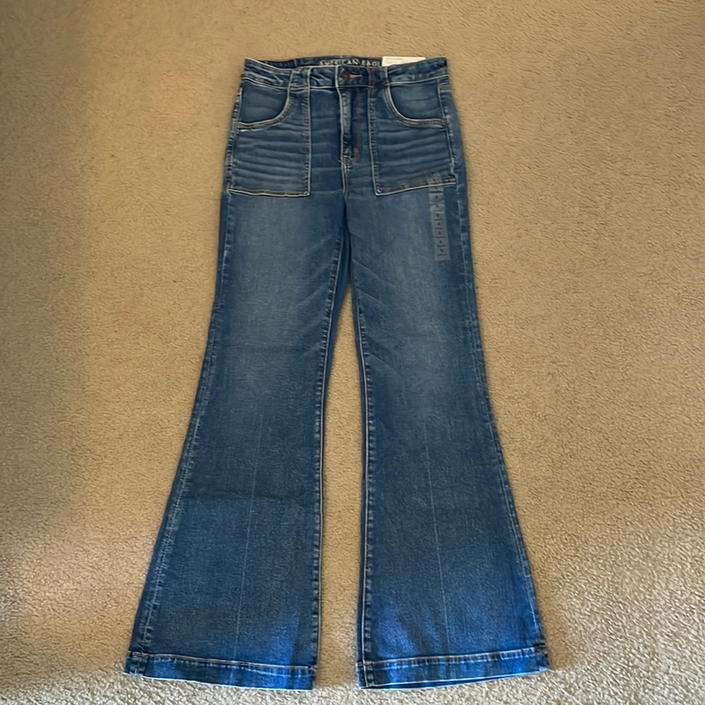American Eagle super hi rise flare jeans size 8